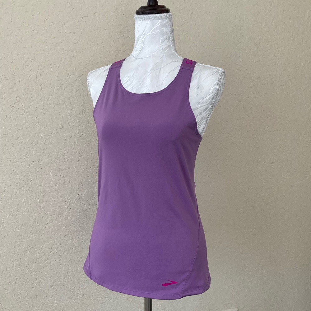 Brooks Pick Up Tank Top M Heliotrope Purple Pink Running Racerback Gym